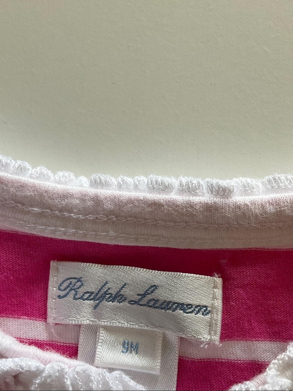 🔴Ralph Lauren Pink and White Striped Infant One-Piece 🔴 - Picture 2 of 2